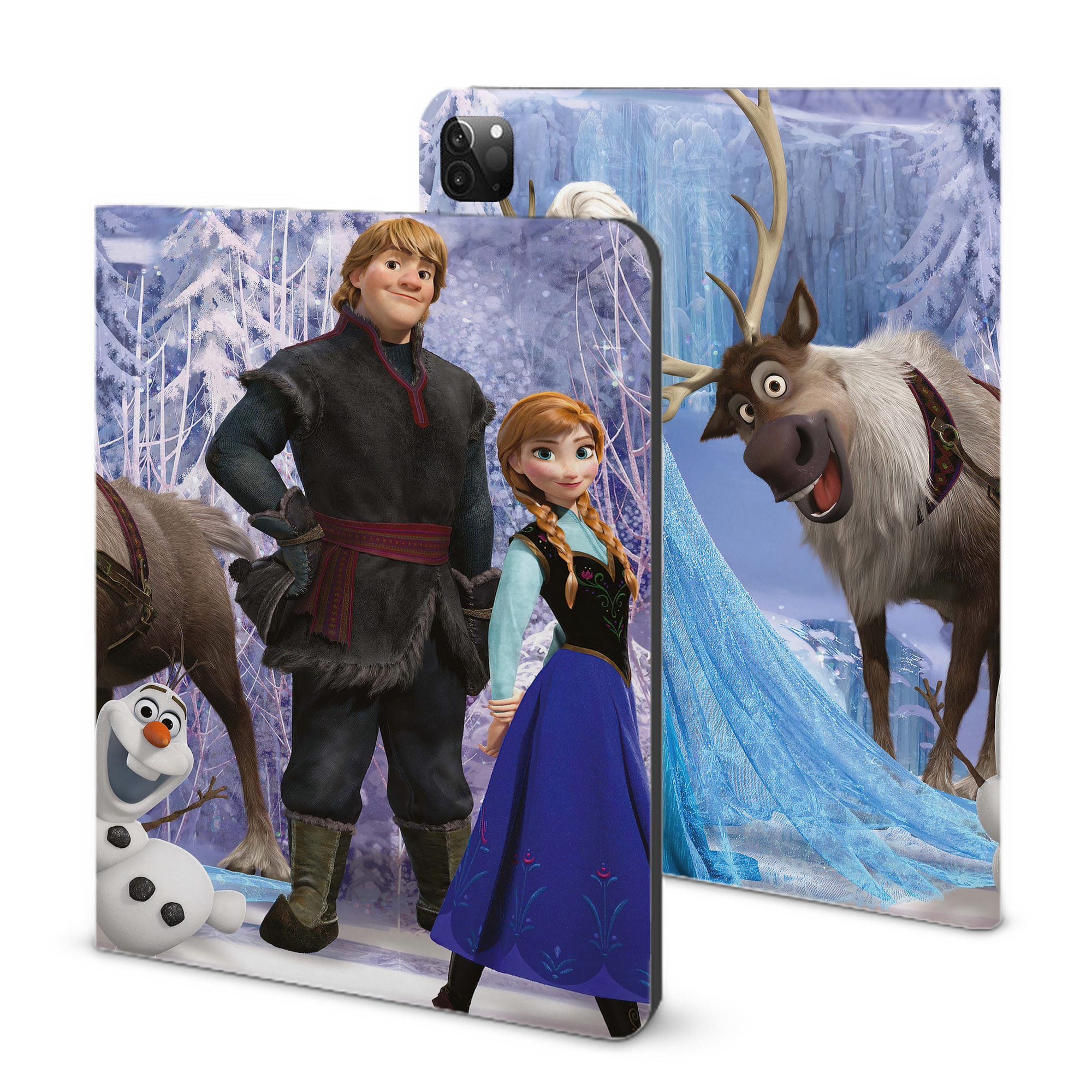 （画像用） アナと雪の女王 アンナ エルサ Frozen Anna Elsa IPadケース ペンホルダー付き ブックスタイルデザイン